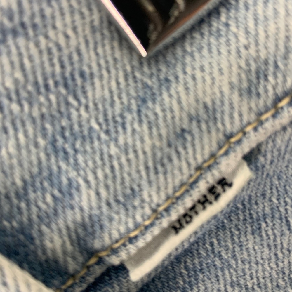 MOTHER The Hustler Ankle Fray Distressed Bootcut Jeans Light Blue High Rise - Picture 9 of 13